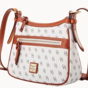 Dooney & Bourke White and Tan Crossbody Bag
